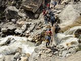 27 Crossing A Stream Between Hinku Cave And Deurali On Trek To Annapurna Sanctuary 